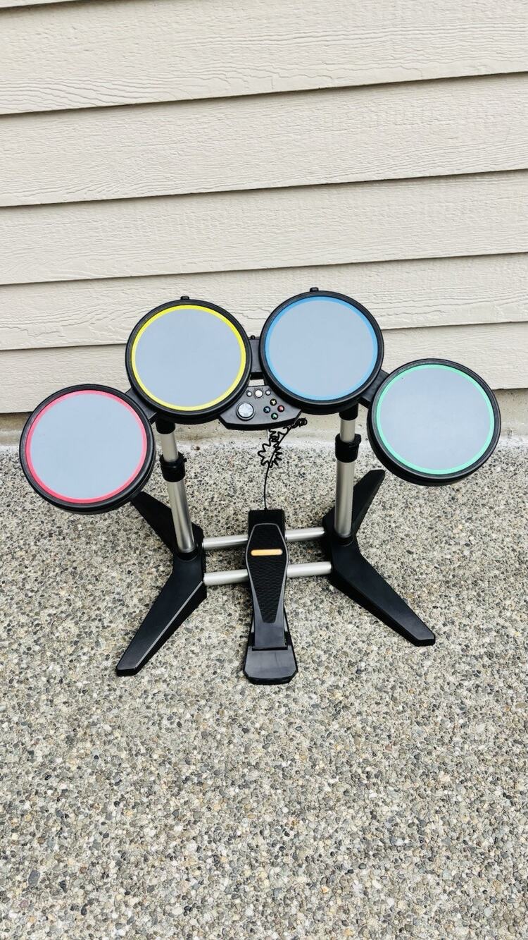 Rock Band Harmonix Drum Set Xbox 360 w/ Foot Pedal Wired Harmonix Parts & Repair